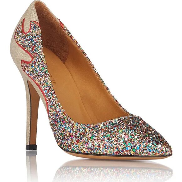Isabel Marant Cholita Gilby Glitter Heels RIHANNA - Picture 3 of 10